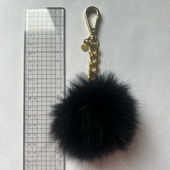 Michael Kors Black Fur Ball Purse Charm - Picture 2 of 4